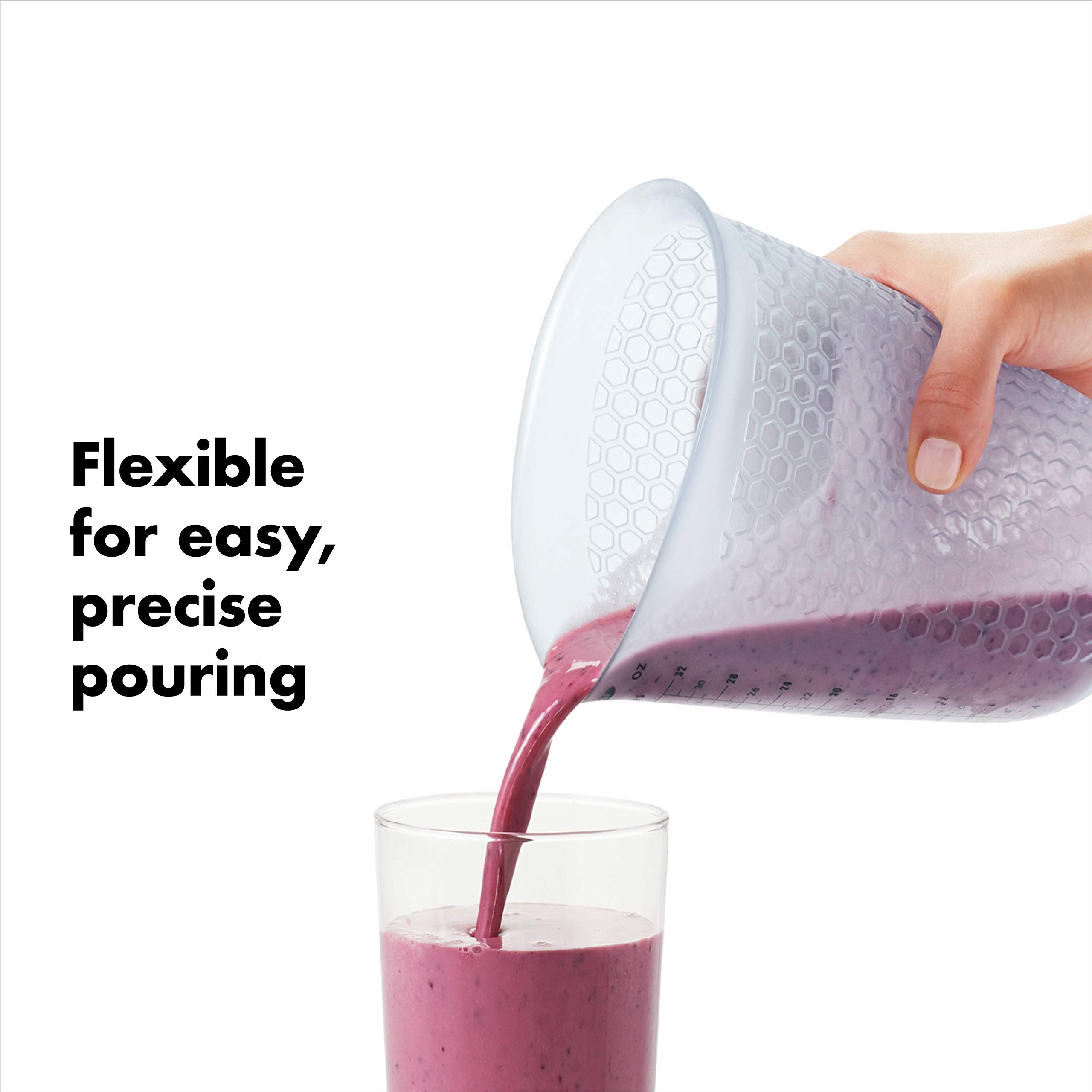 OXO Good Grips flat-base design keeps the cup stable.