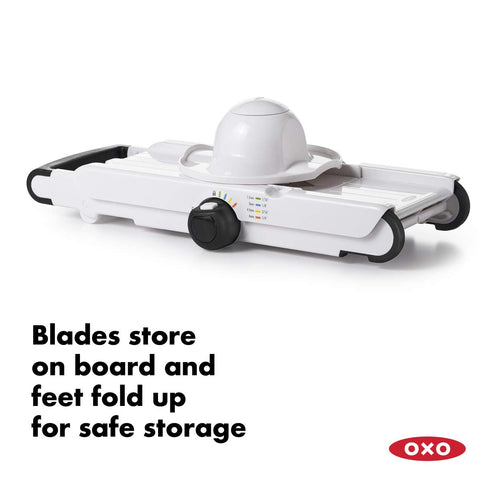 OXO Good Grips food holder keeps fingers safe during slicing