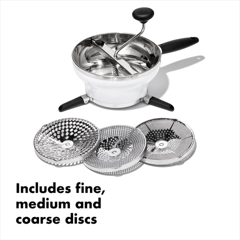 OXO medium disc ideal for applesauce and vegetable soups.
