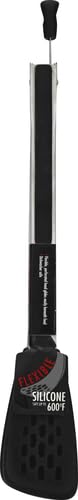 OXO Good Grips front-edge silicone tongs scrape pans cleanly.