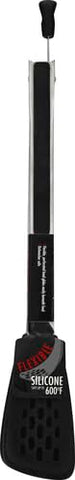 OXO Good Grips front-edge silicone tongs scrape pans cleanly.