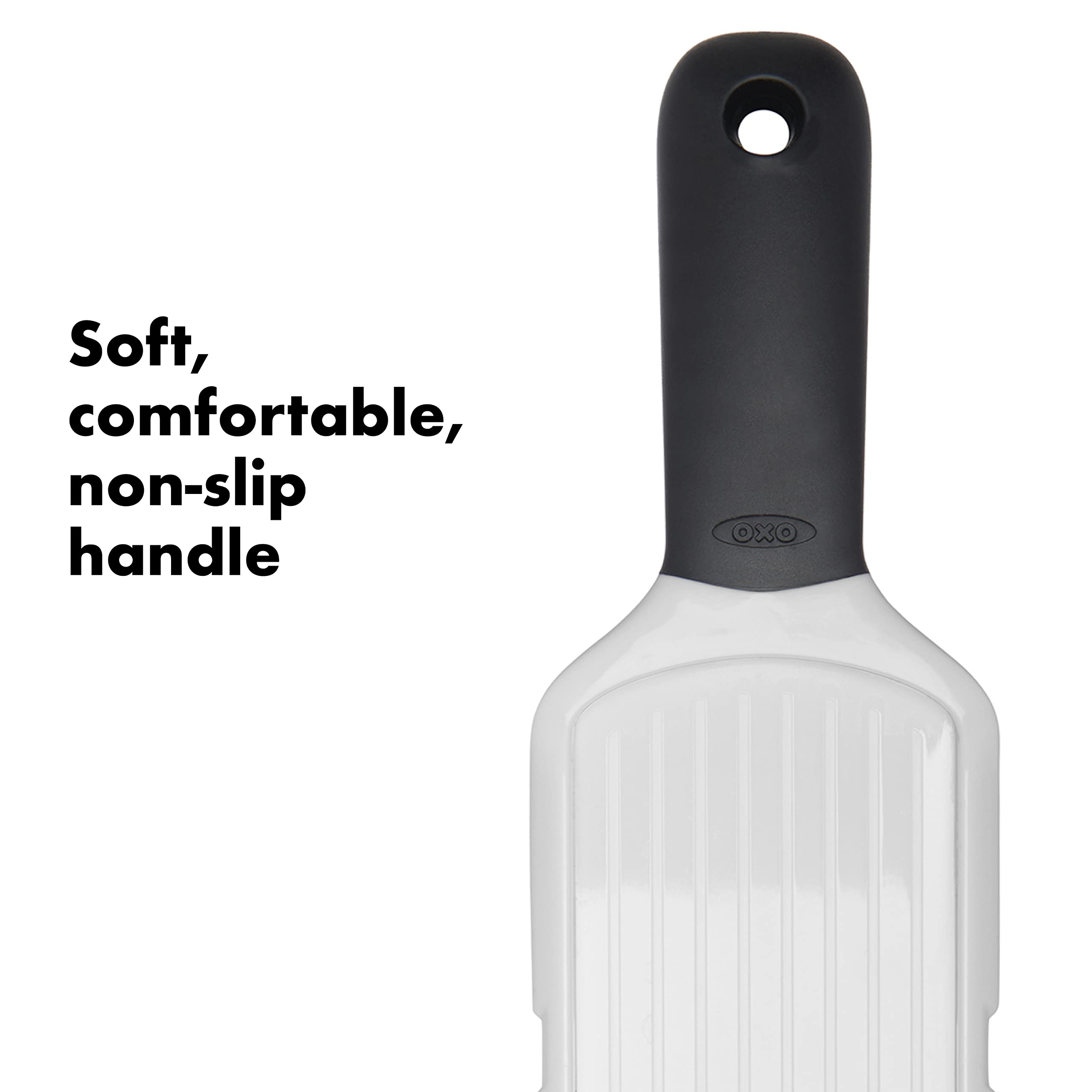 OXO Good Grips garlic slicer bi-directional blade slices evenly in both directions.