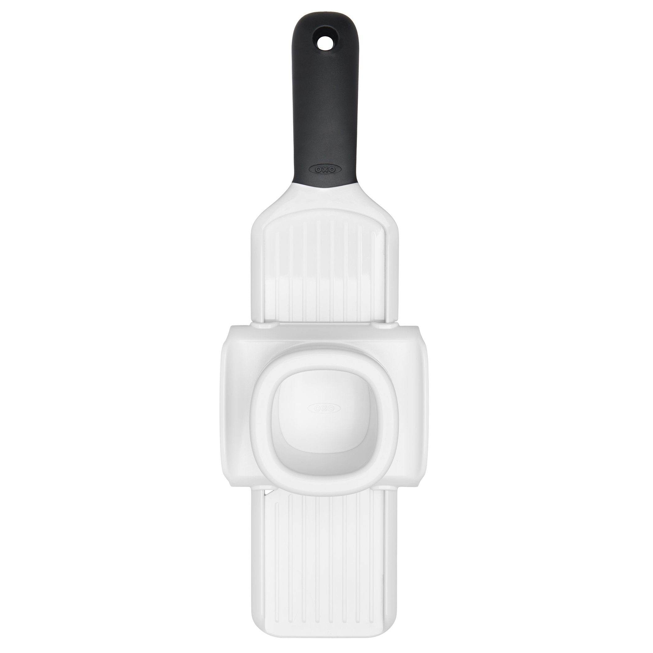 OXO Good Grips garlic slicer compact design fits in small kitchens.