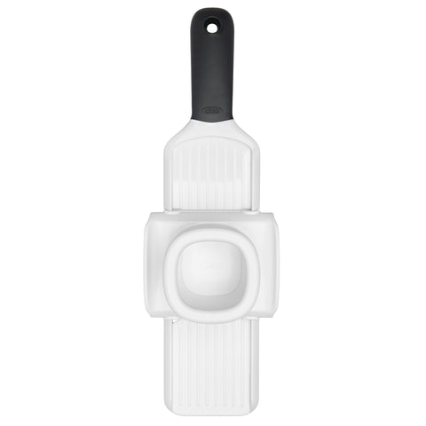 OXO Good Grips garlic slicer compact design fits in small kitchens.