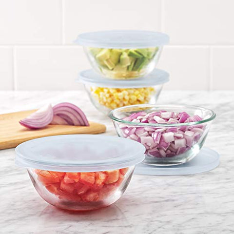 OXO Good Grips glass prep bowls nest neatly for space-saving storage
