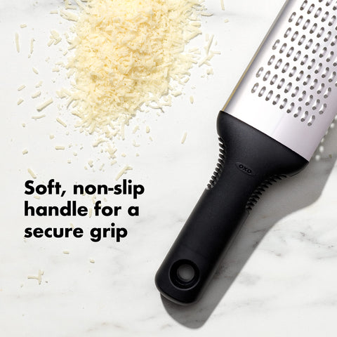 OXO Good Grips Grater handles hard cheese and vegetables with ease.