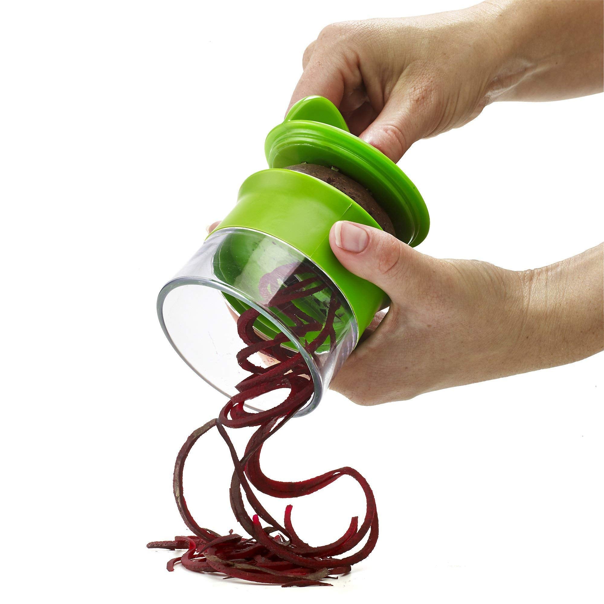 OXO Good Grips Handheld Spiralizer creates spiralized vegetables for quick, healthy meals