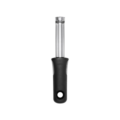 OXO Good Grips hanging hole helps tidy storage after use.