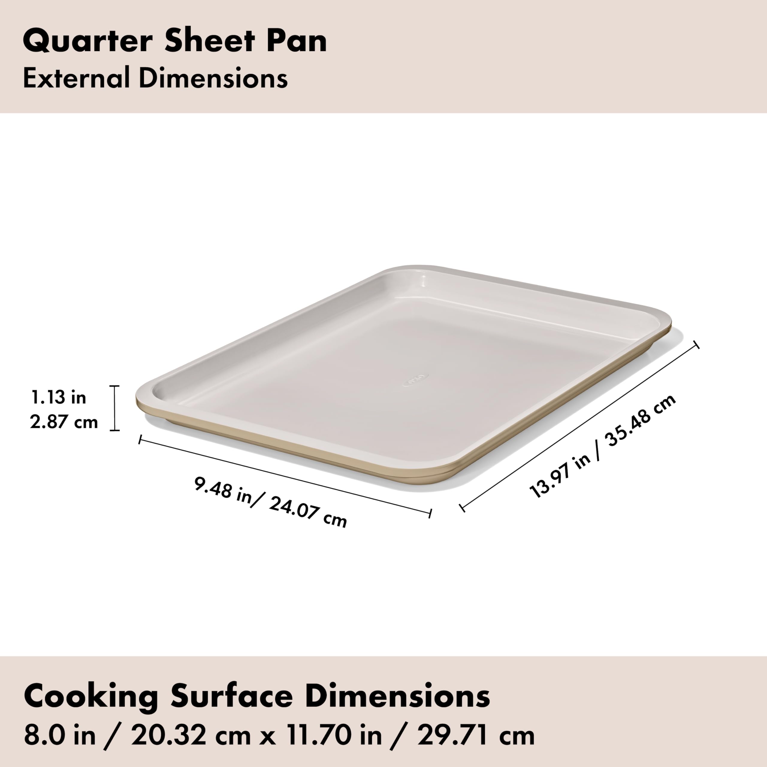 OXO Good Grips heavy-gauge steel for lasting oven performance.