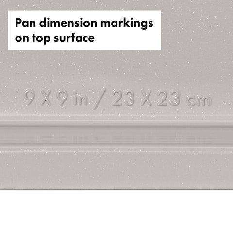 OXO Good Grips interior 9x9 dimensions shown for cake sizing.