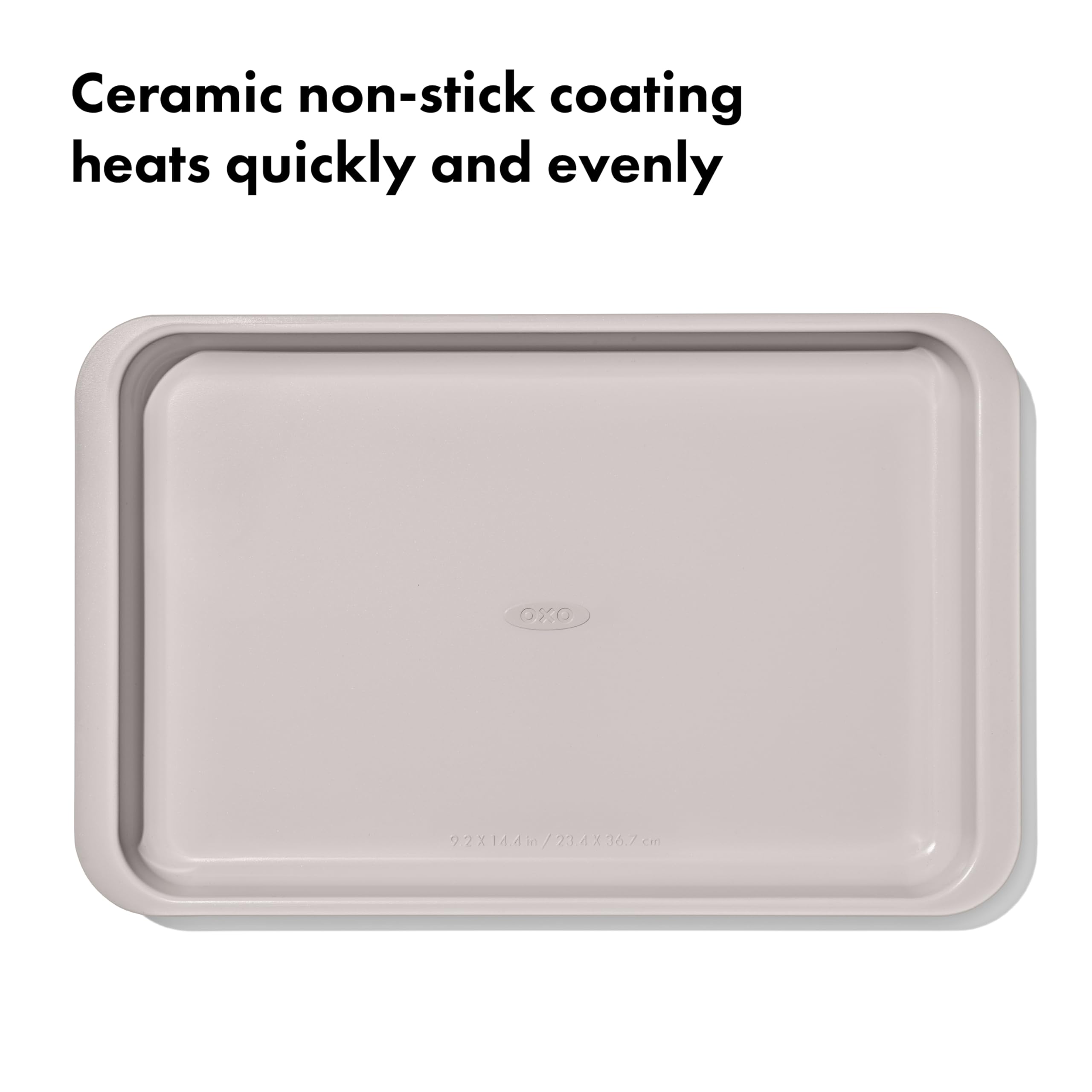 Durable heavy-gauge steel OXO jelly roll pan in storm blue