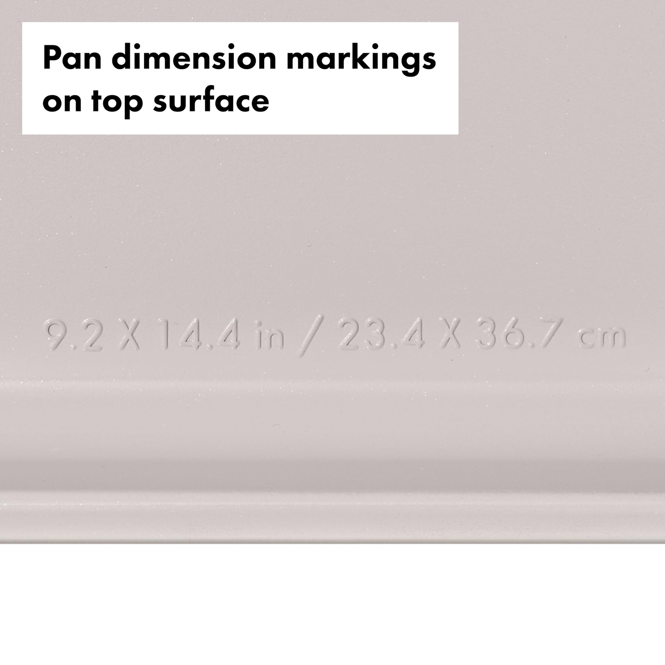 Square-rolled edge on OXO jelly roll pan adds strength and grip