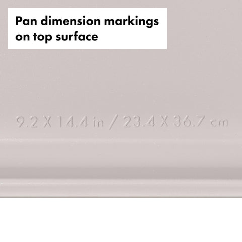 Square-rolled edge on OXO jelly roll pan adds strength and grip