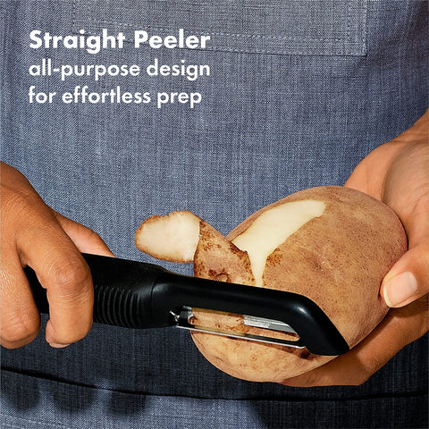OXO Good Grips julienne peeler closeup for precise carrot ribbons