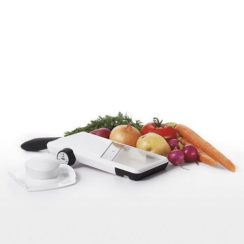 OXO Good Grips Large Mandoline clear window to monitor progress.