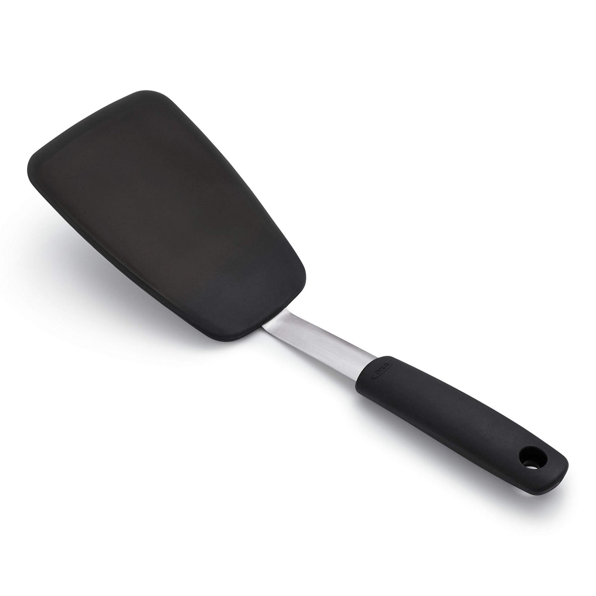 OXO Good Grips Large Silicone Flexible Turner slides under delicate foods for gentle lifting