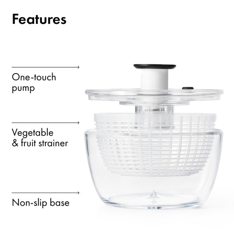 OXO Good Grips spinner offers large capacity for romaine or greens.