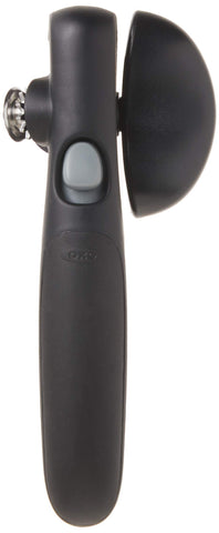 OXO Good Grips Locking Can Opener showing large curved handles for comfortable grip