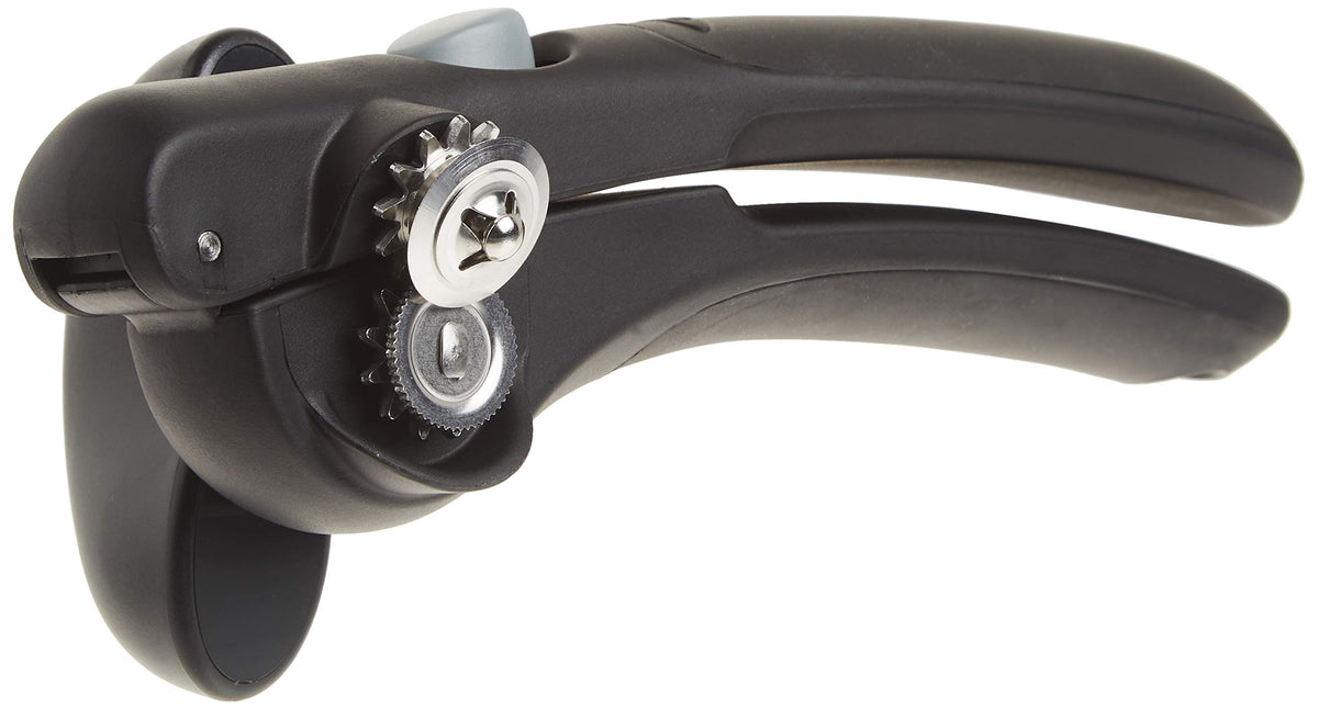 OXO Good Grips Locking Can Opener with Snap-Lock holds the can steady for easy turning