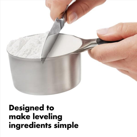 OXO Good Grips measuring cups in durable stainless steel construction