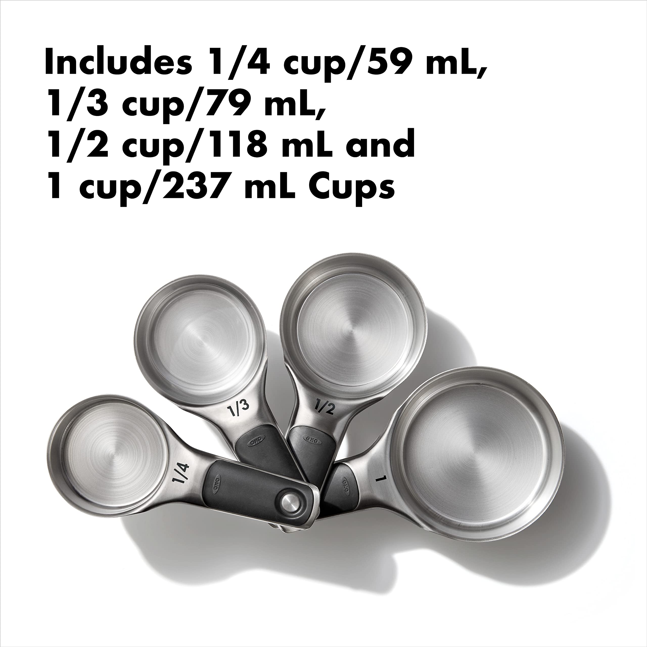 OXO Good Grips 1-teaspoon spoon with soft grip for comfort.