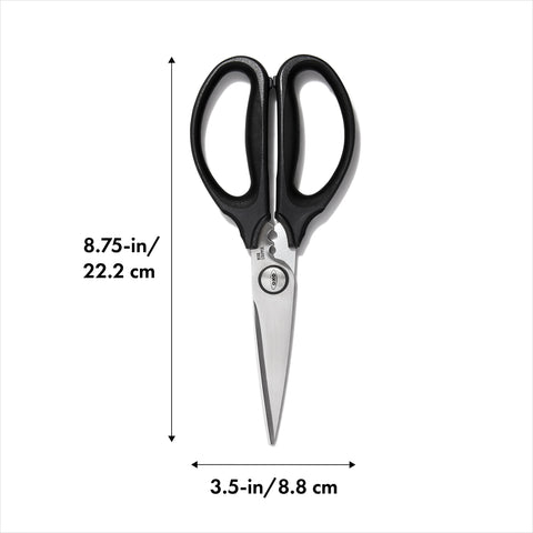 OXO Good Grips micro-serrated blades securely grip ingredients for clean slices.