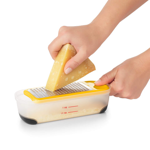 OXO Good Grips Mini Grate & Slice Set compact container with storage slots.