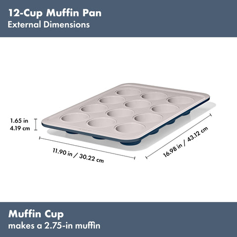OXO Good Grips muffin pan storm blue interior corner design for easy cleaning