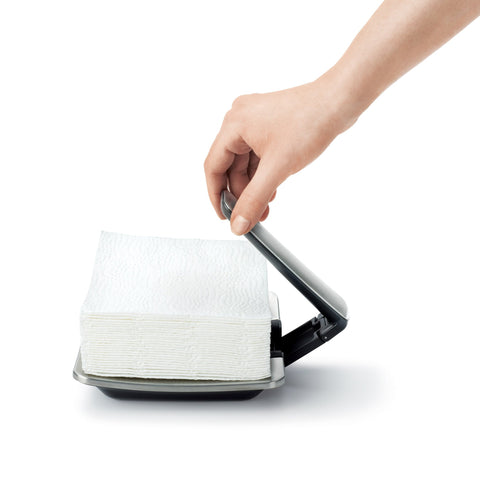 OXO Good Grips napkin holder arm folds into base for compact storage
