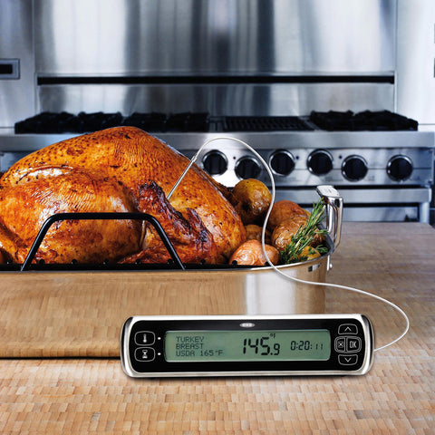 OXO Good Grips nine preset temperatures cover beef, pork, poultry, and fish