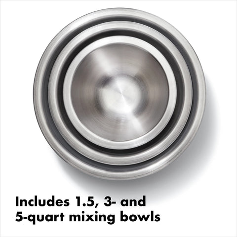 OXO Good Grips non-slip bottom detail stabilizes mixing.