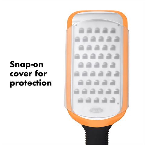OXO Good Grips non-slip foot design provides steady control during grating