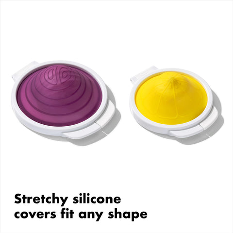OXO Good Grips silicone lid prevents fridge odors mingling with other produce.