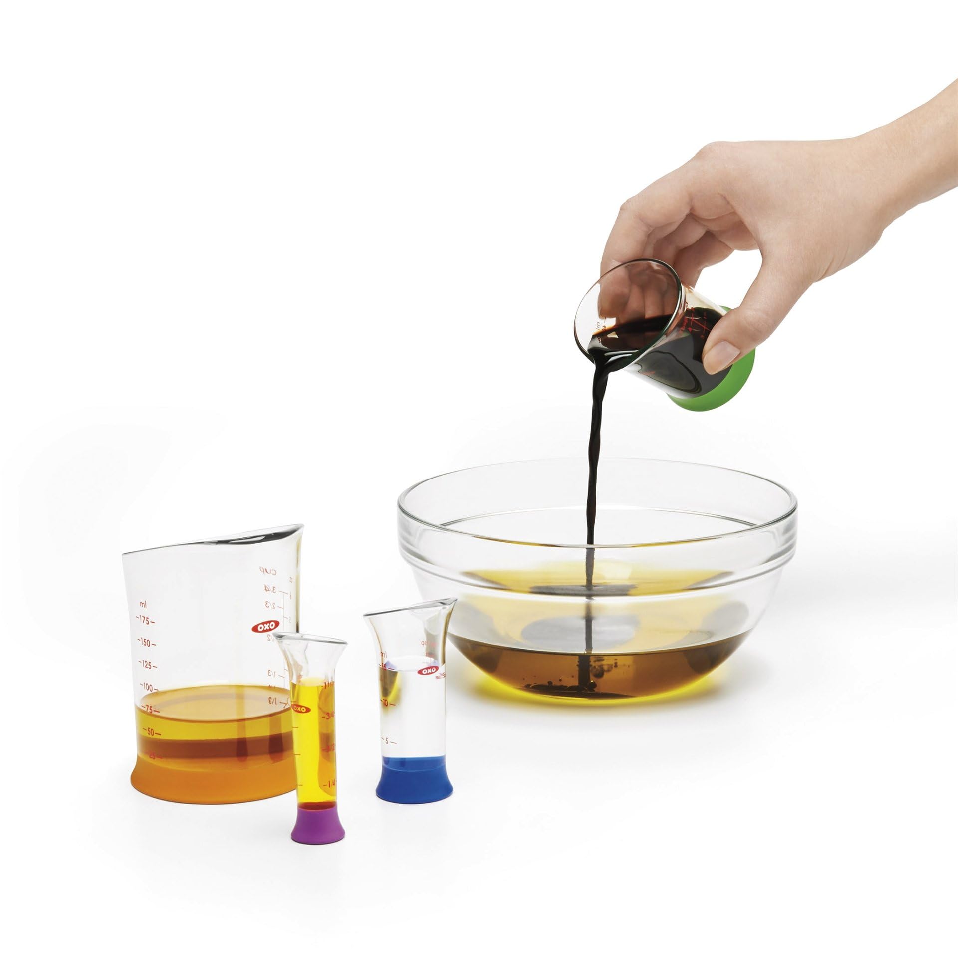 OXO Good Grips one-cup beaker large capacity for batch ingredients.