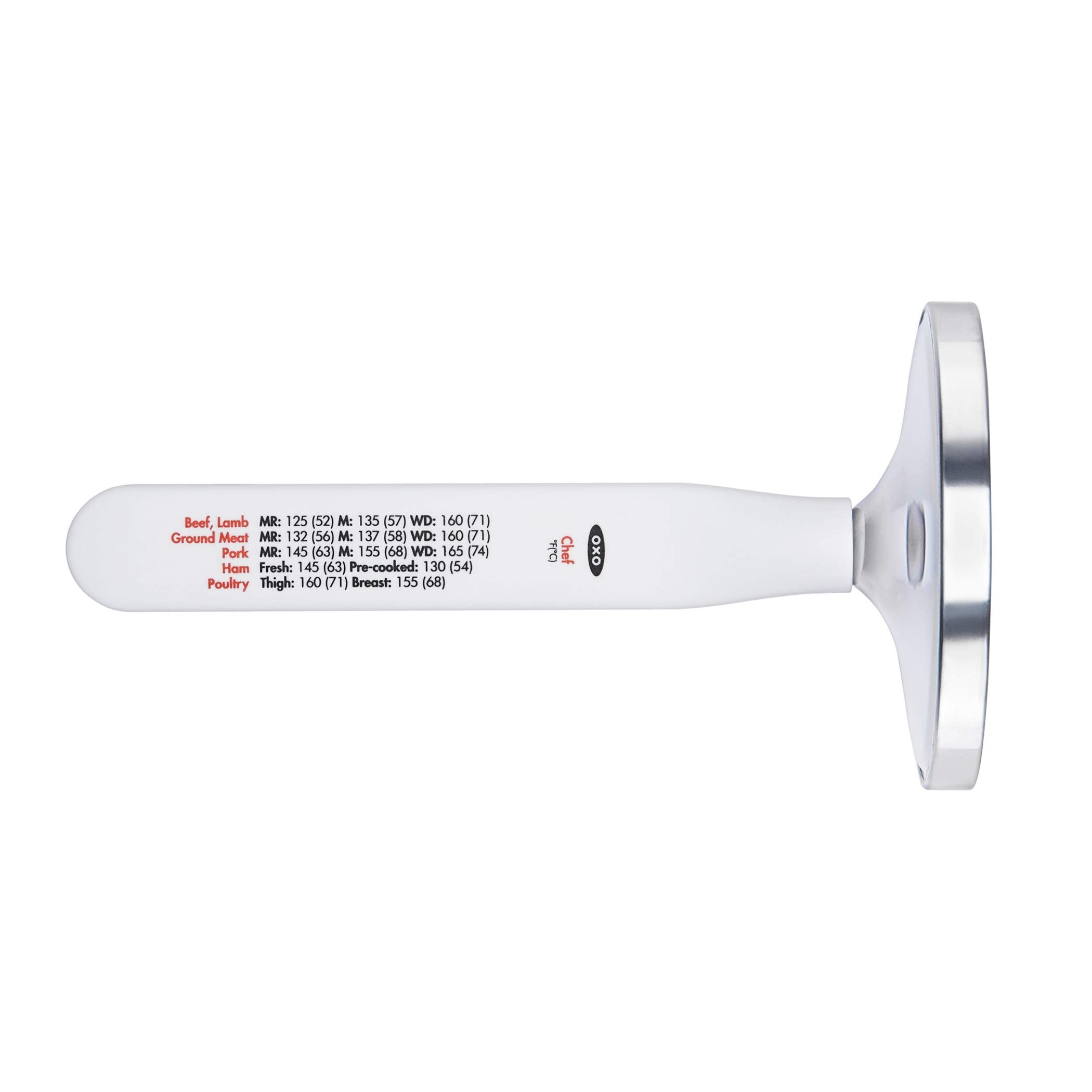OXO Good Grips thermometer used in an oven for hands-free monitoring during roasting.