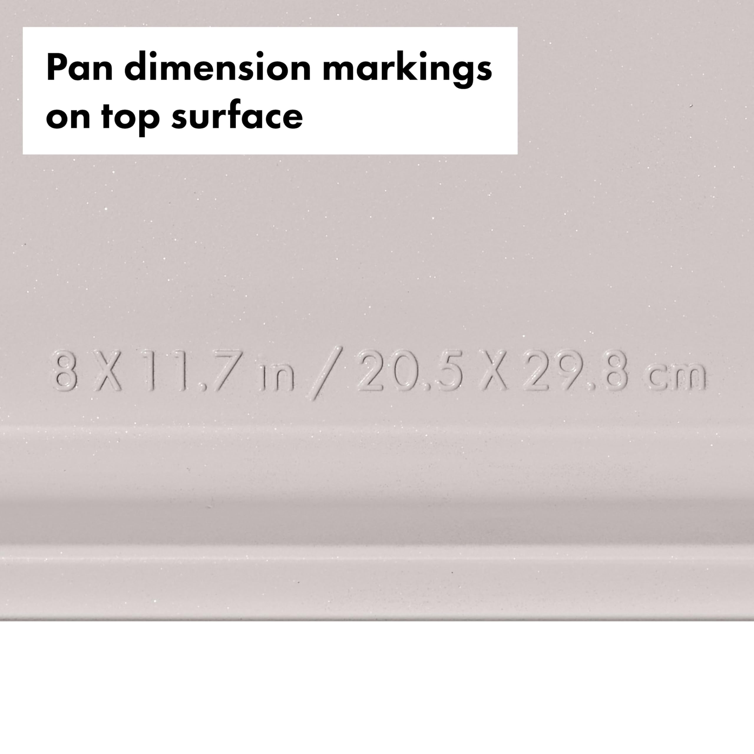 OXO Good Grips pan with top surface markings for quick recipe matching.