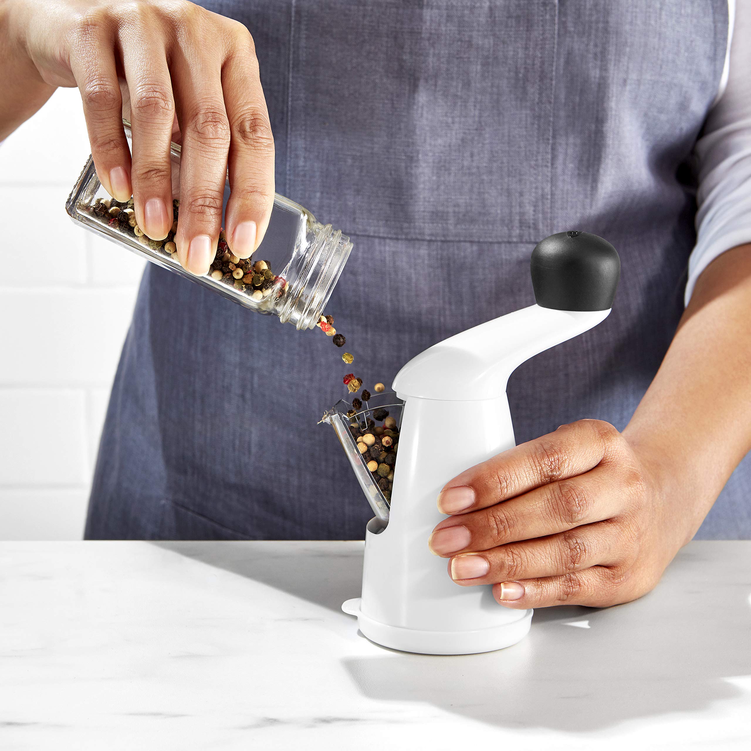 OXO Good Grips pepper mill ceramic grinder for durable, consistent texture