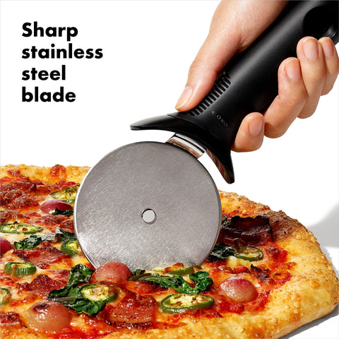 OXO Good Grips Pizza Wheel features non-slip grip for steady control