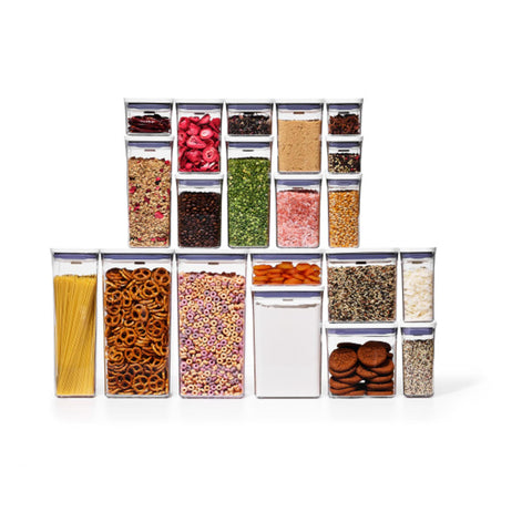 OXO Good Grips POP 20-Piece Set pantry containers show organized storage and freshness