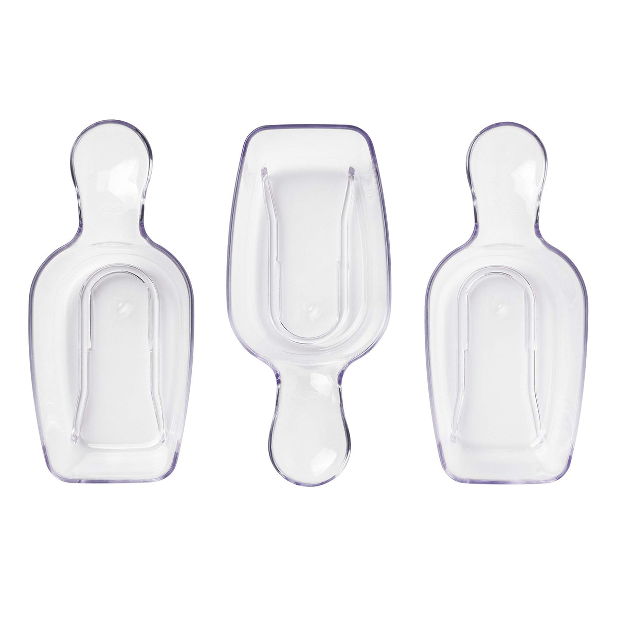 OXO Good Grips POP 3-piece scoop set attached under a lid, ready for easy measuring.