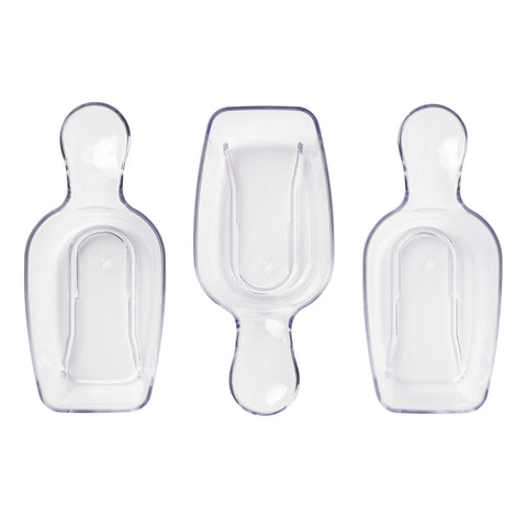 OXO Good Grips POP 3-piece scoop set attached under a lid, ready for easy measuring.