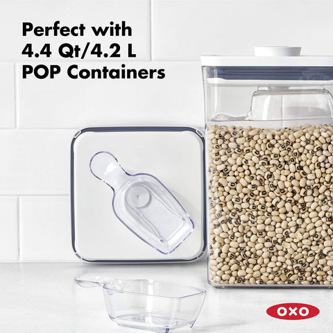 Dishwasher-safe tool compatible with 4.4 qt POP containers.