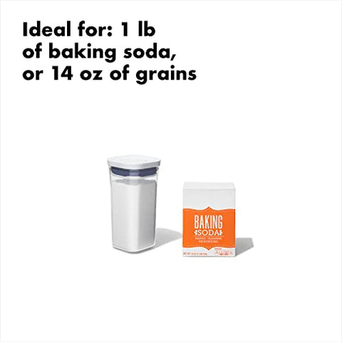 OXO Good Grips POP container curved corners enable smooth dispensing.
