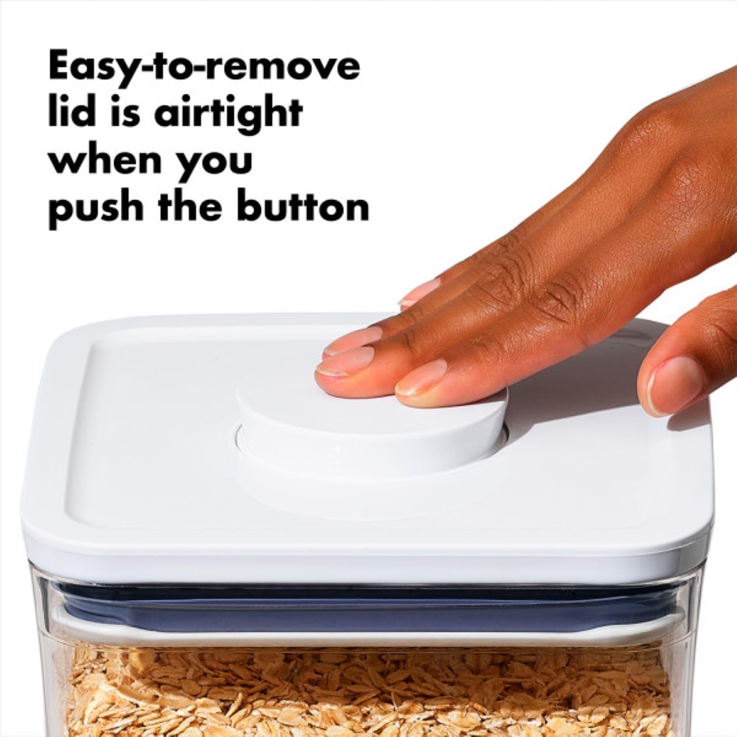 OXO Good Grips POP container curved corners provide smooth dispensing.