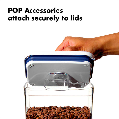Under-lid accessories add organization options with OXO POP lids.