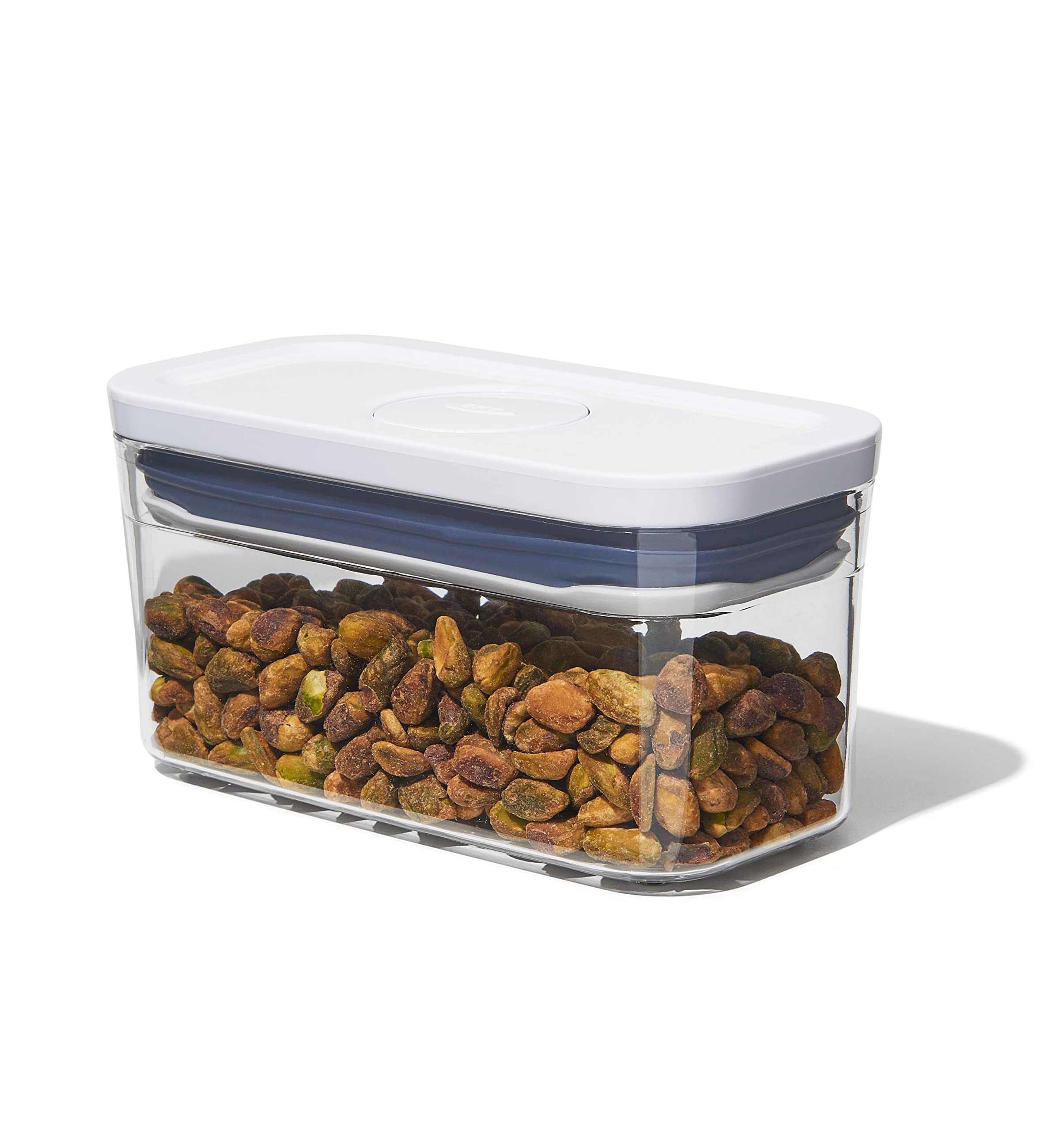 OXO Good Grips POP slim rectangle mini 0.4 qt keeps pantry items fresh and compact.