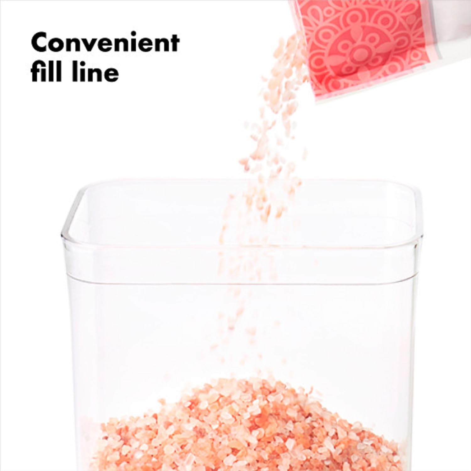 OXO Good Grips POP curved corners allow smooth dispensing every time.