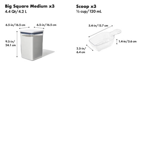 OXO Good Grips POP stackable design saves pantry space.