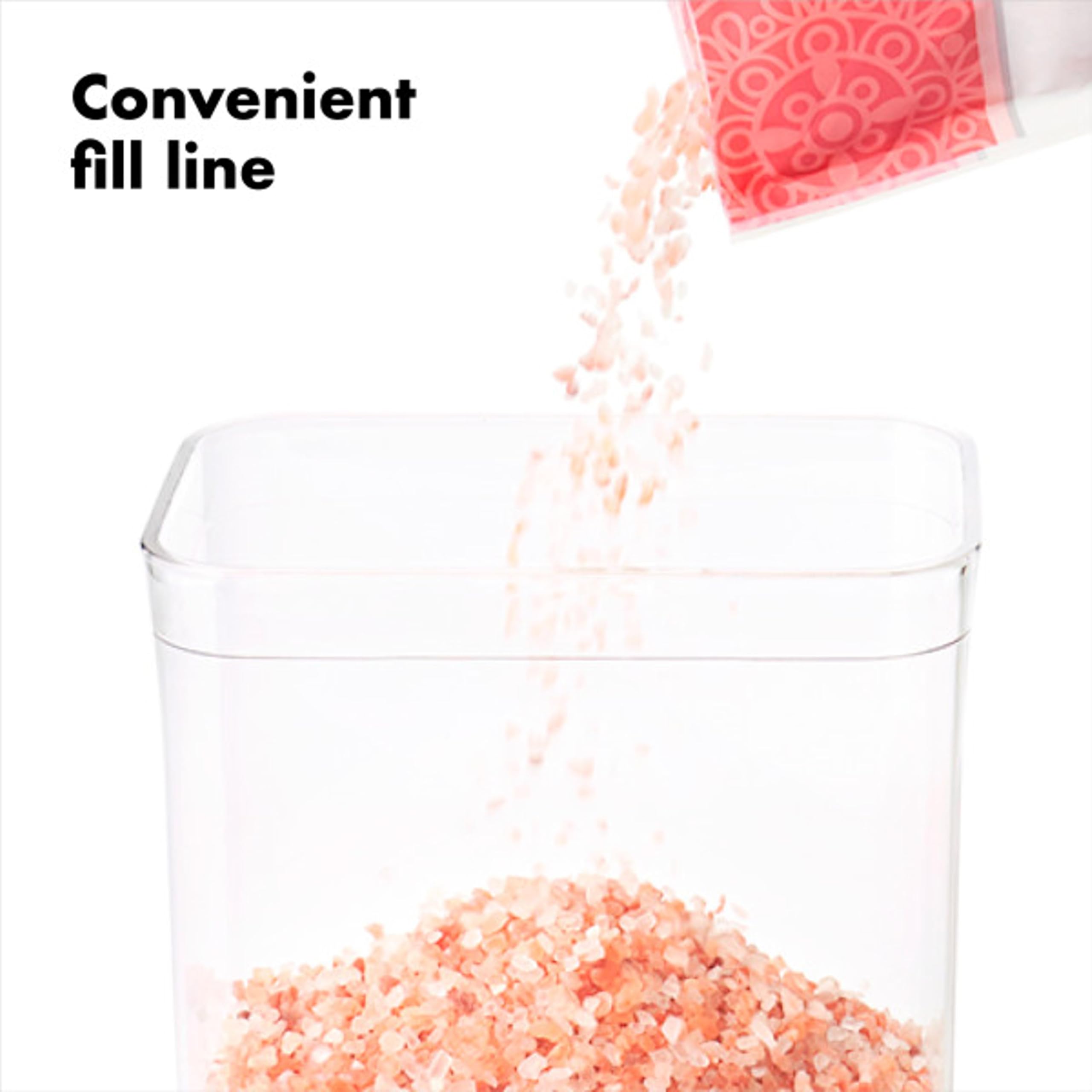 OXO Good Grips POP stackable design saves cabinet space while keeping items visible