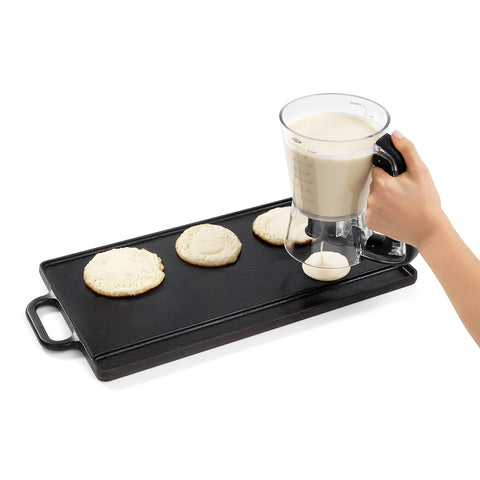 OXO Good Grips Precision Batter Dispenser clear BPA-free body with measurement markings.
